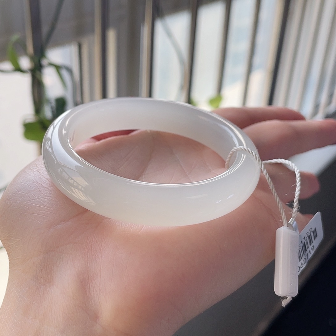 和田玉未镶嵌手镯高冰白 高冰透 自带清冷感 推荐