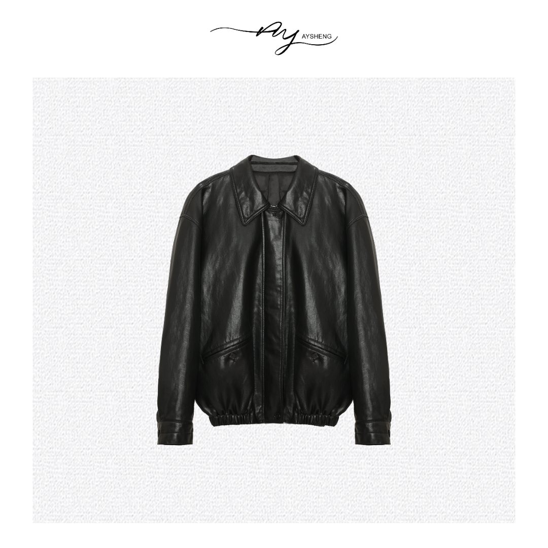 TXB-PU皮衣外套气质短款时尚休闲黑色设计师-6113