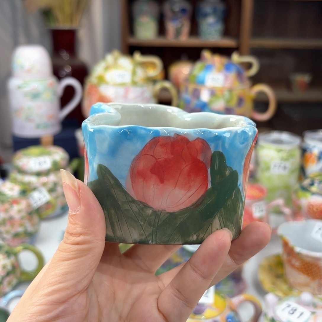 景德镇手绘高温釉下彩陶瓷茶具