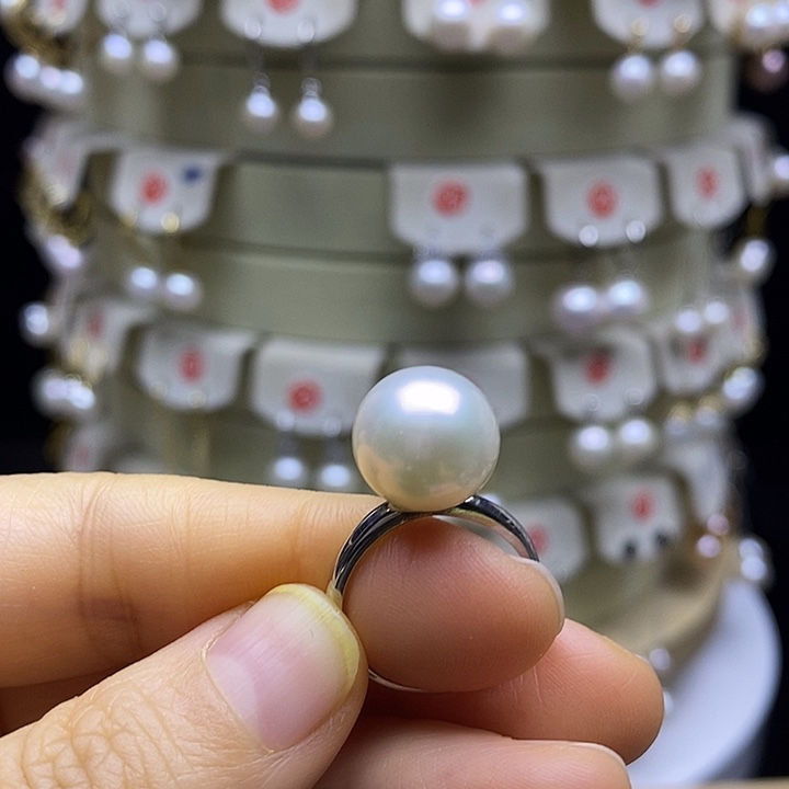 淡水珍珠戒指银S925镶嵌