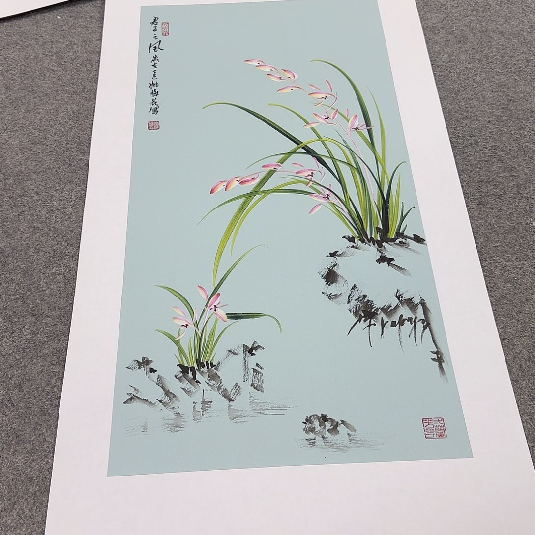 国画国画立体兰花作品