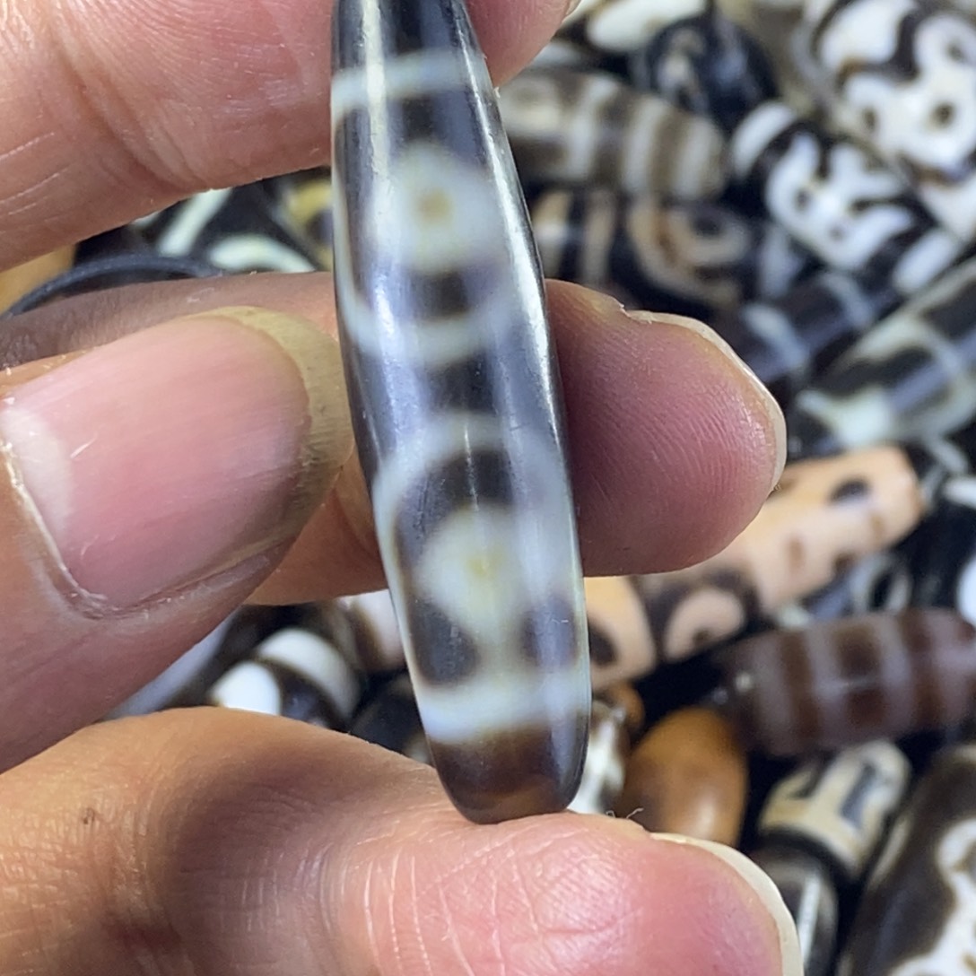 玛瑙/玉髓颈饰未镶嵌老简纯手工三眼