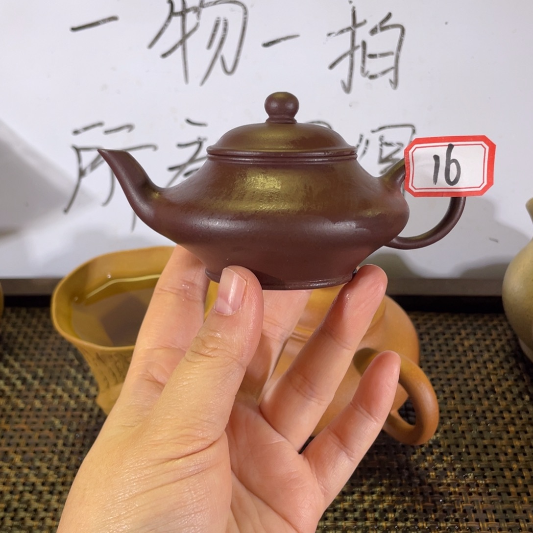 茶壶紫砂虚扁紫泥