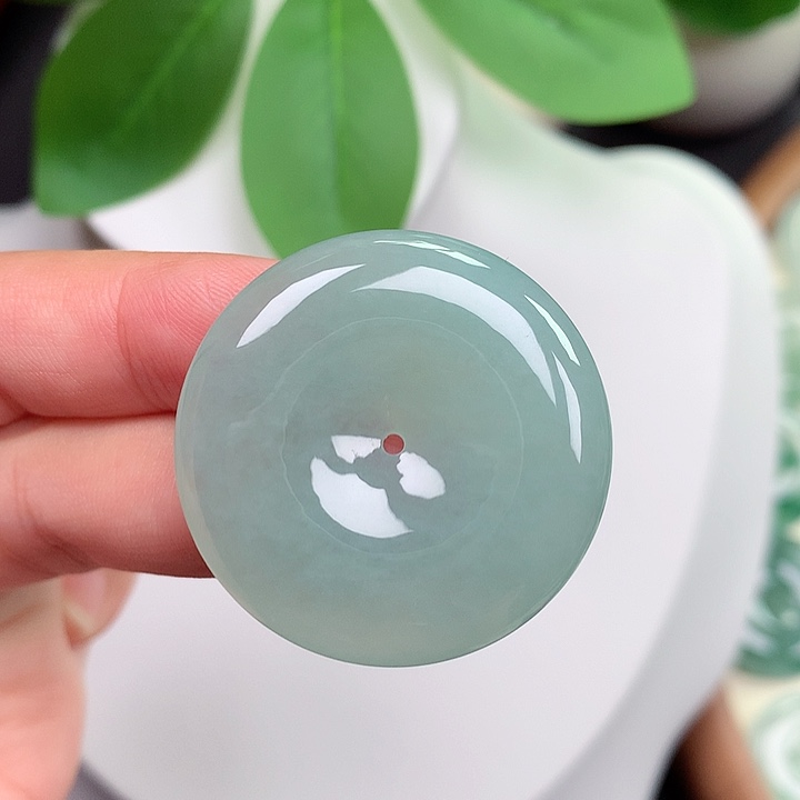 颈饰未镶嵌翡翠平安扣 32.7x6.3mm