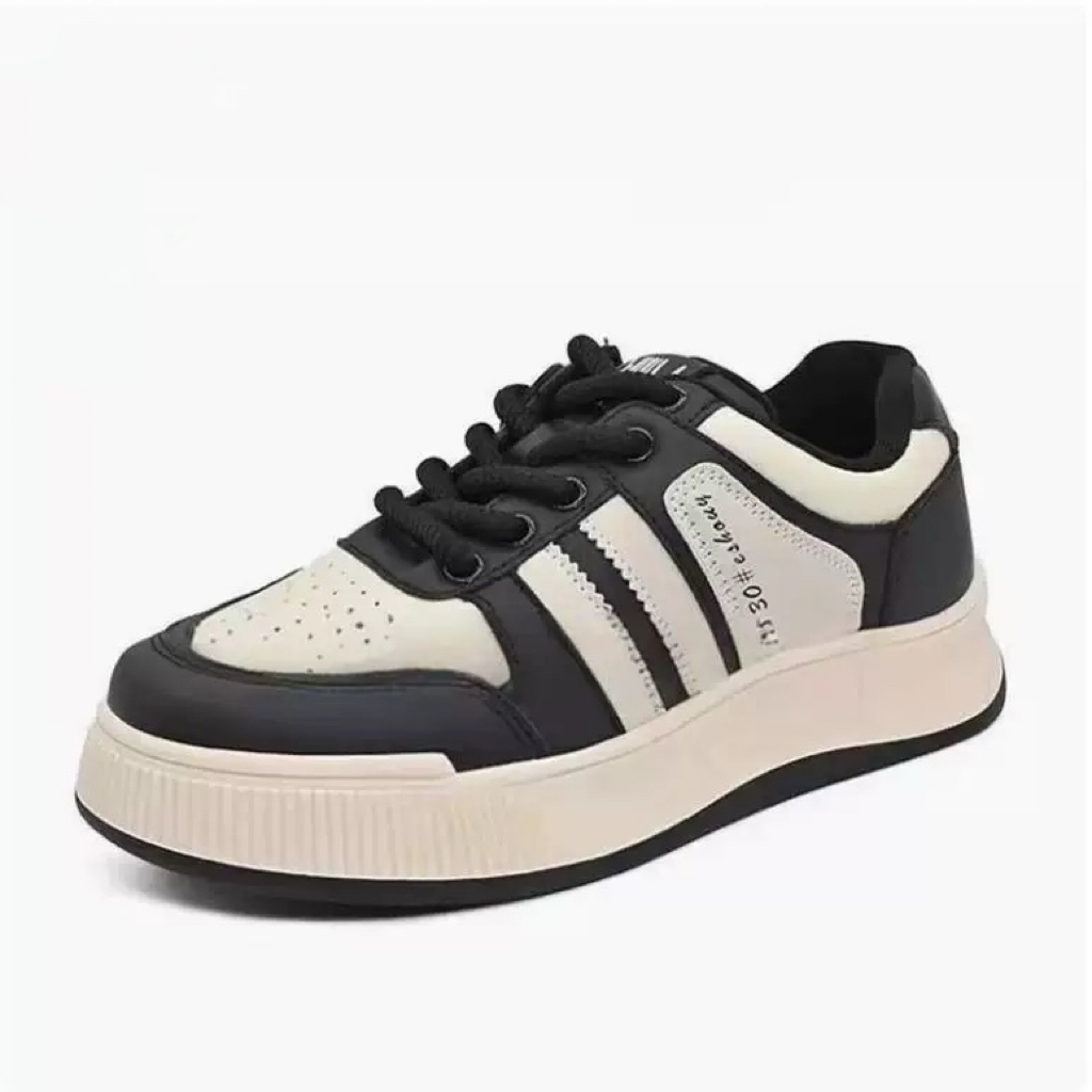 秋季新款面包鞋3283时尚休闲简约圆头中跟平底系带板鞋24Q