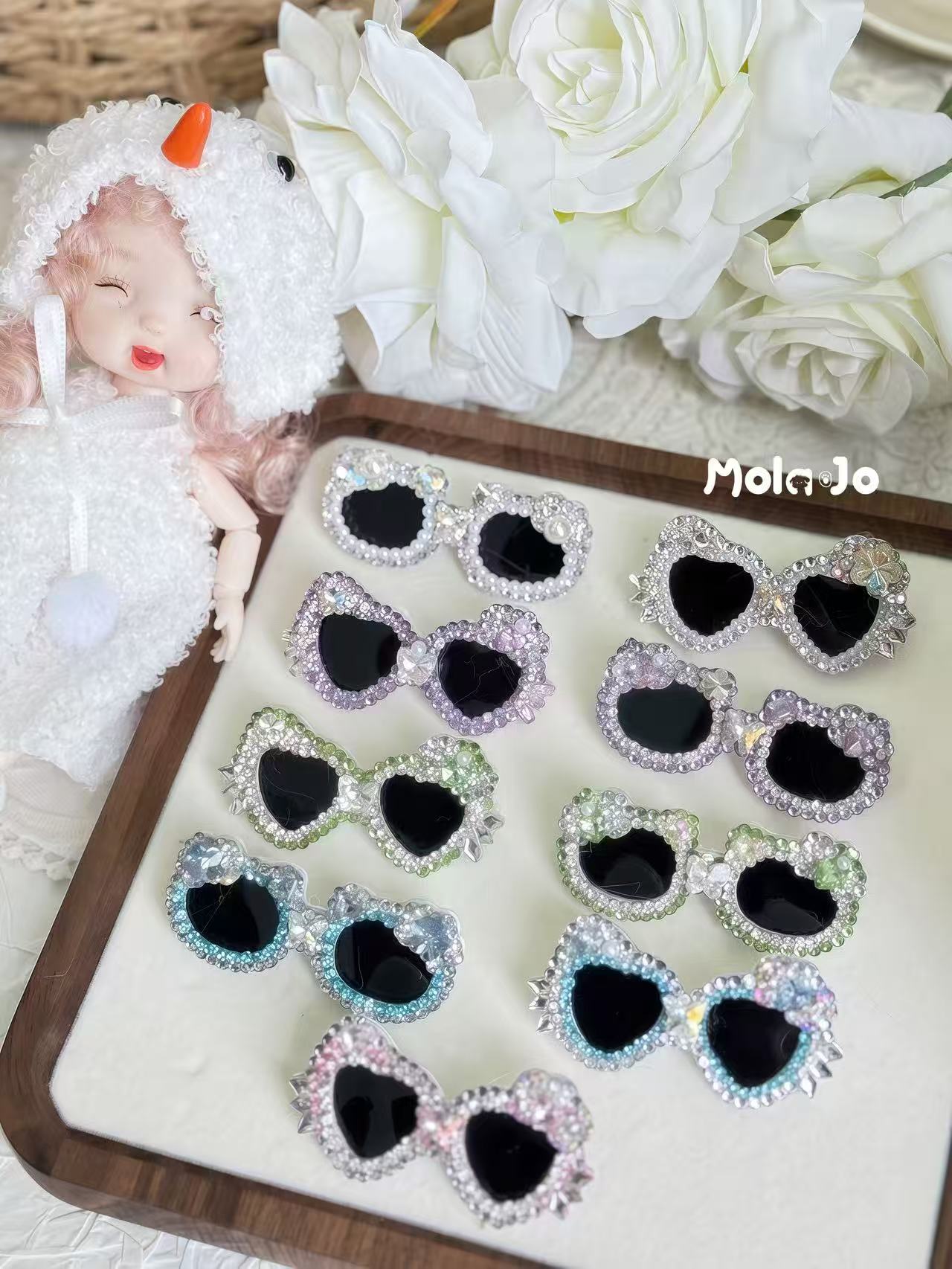 MOLA.JO宠物满钻眼镜一个