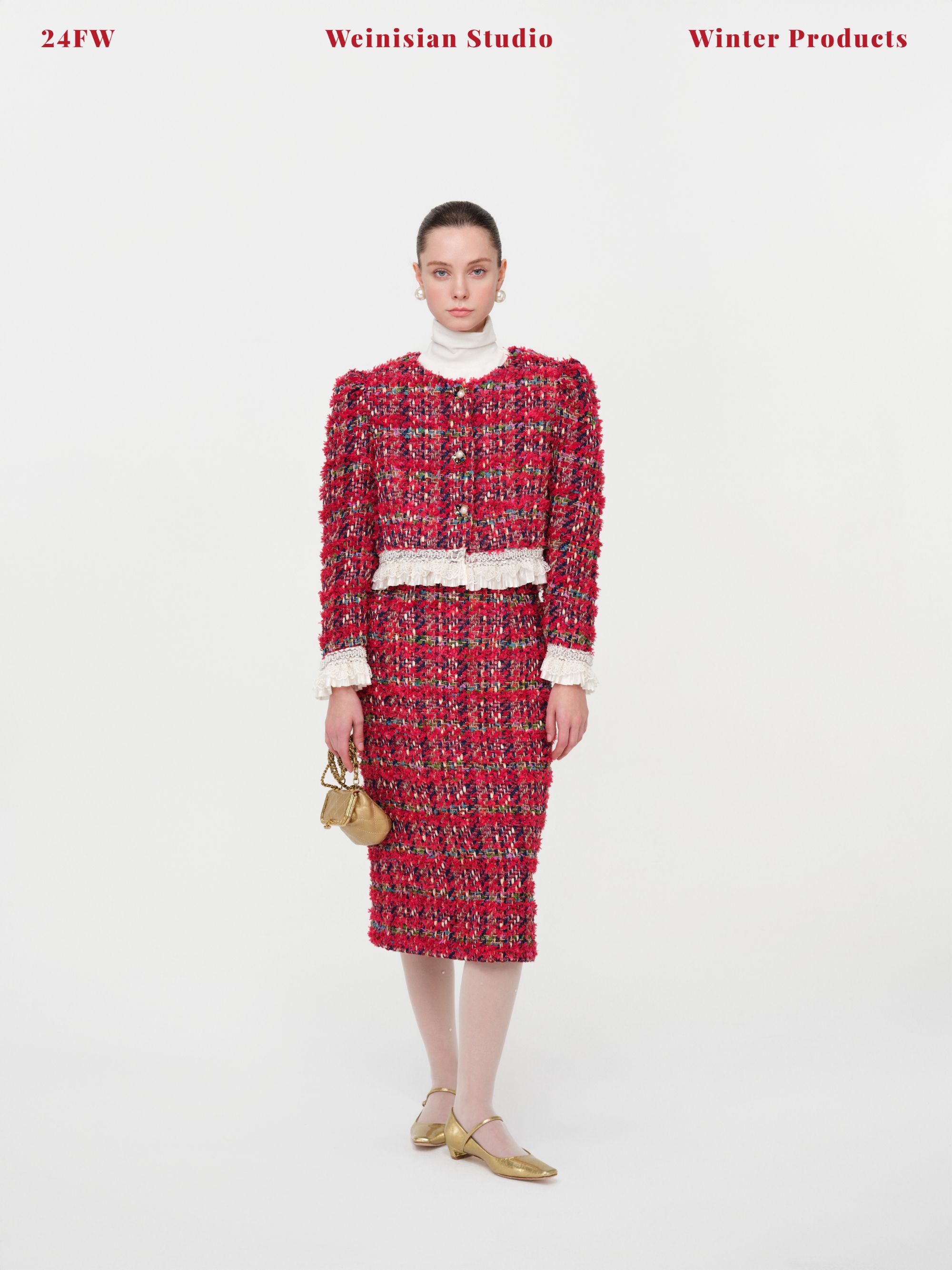 【放价了】朱小姐小众系列 重工特种纱编织小香套装   240380