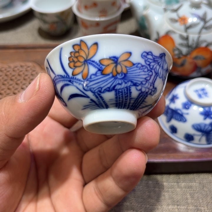 纯手绘精品盖碗杯