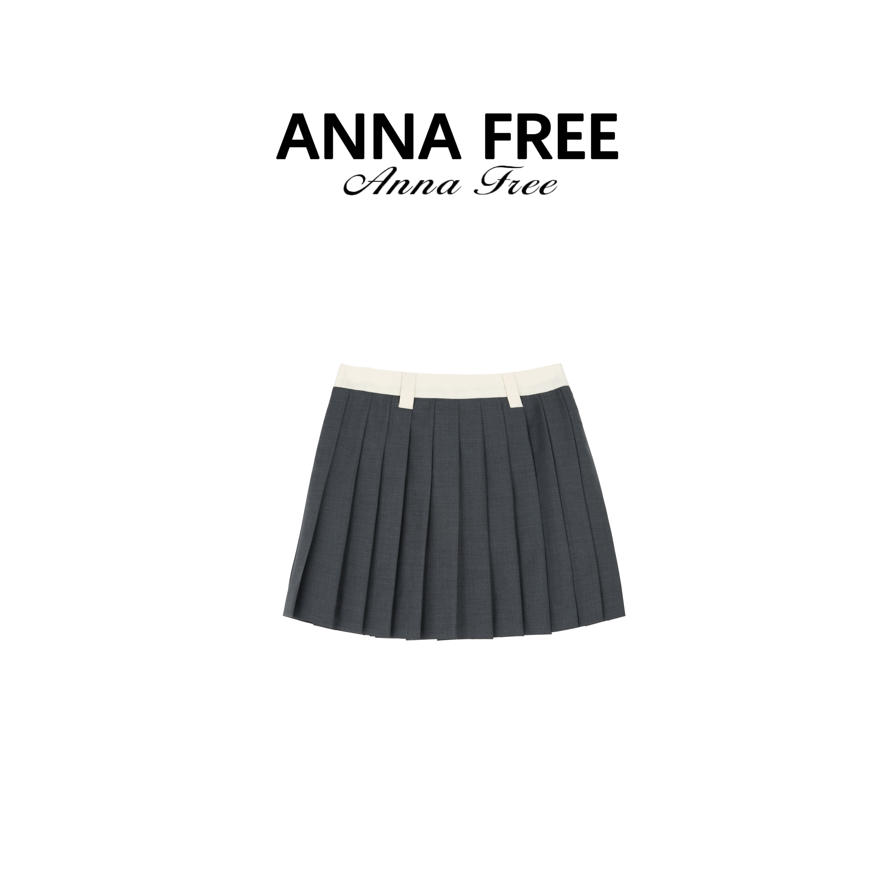 ANNA FREE 百褶裙A型短裙半身裙女士百搭时尚半裙ZCS25016