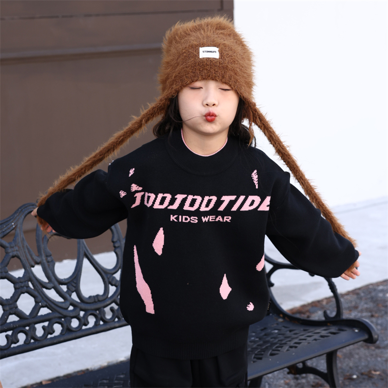 JOOJOO童装半高领毛衫女童毛衣儿童洋气时尚大童加绒13412365