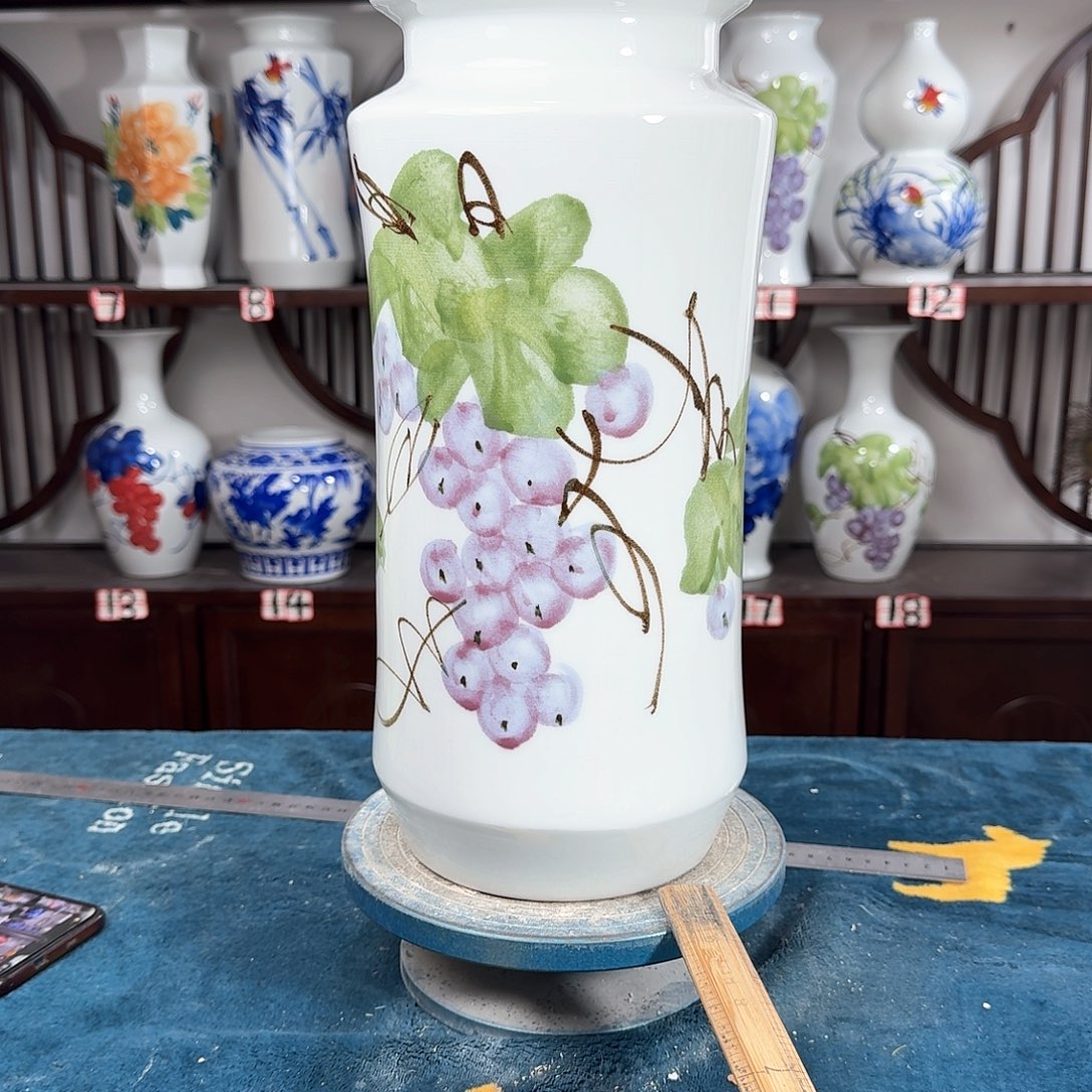 摆件景德镇陶瓷书紫藤
