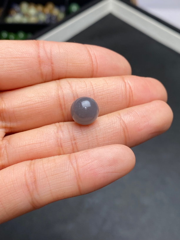 天然和田玉烟紫单珠  10毫米左右 颜色好看 水头好 精美