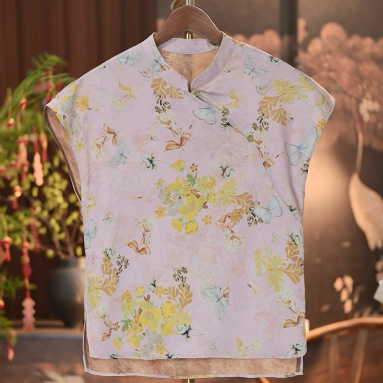 《月无声-小衫》2025新中式国风提花女士百搭小衫