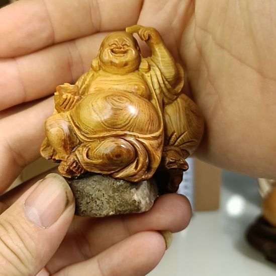 柏木（崖柏）太行崖柏笑佛手把件