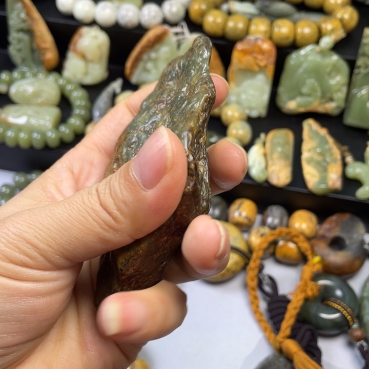 透闪石质玉手把件未镶嵌用****8