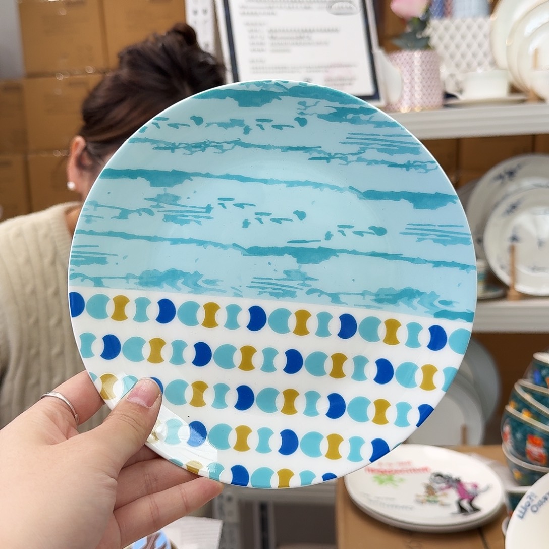 骨瓷高骨瓷8英寸月光盘20cm一个外贸骨瓷