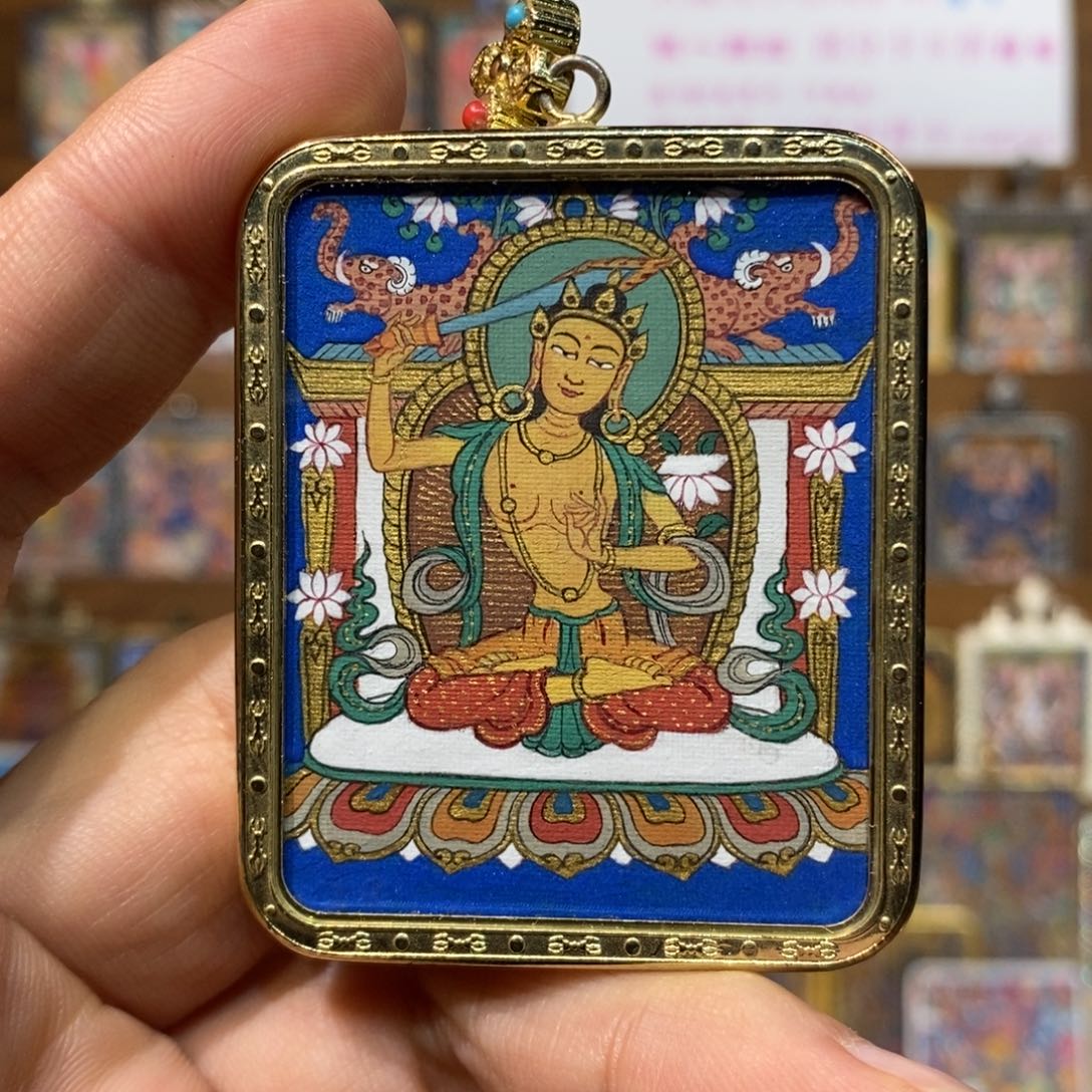 吊坠尕松老师作品藏卡文殊唐卡