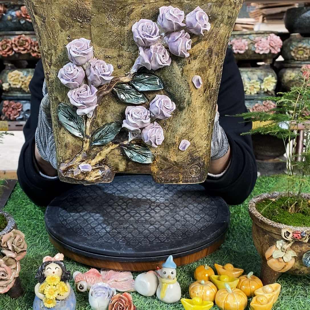 红陶青藤花器多肉花盆