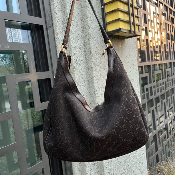 95新 GUCCI/古驰 Gucci老花hobo单肩包