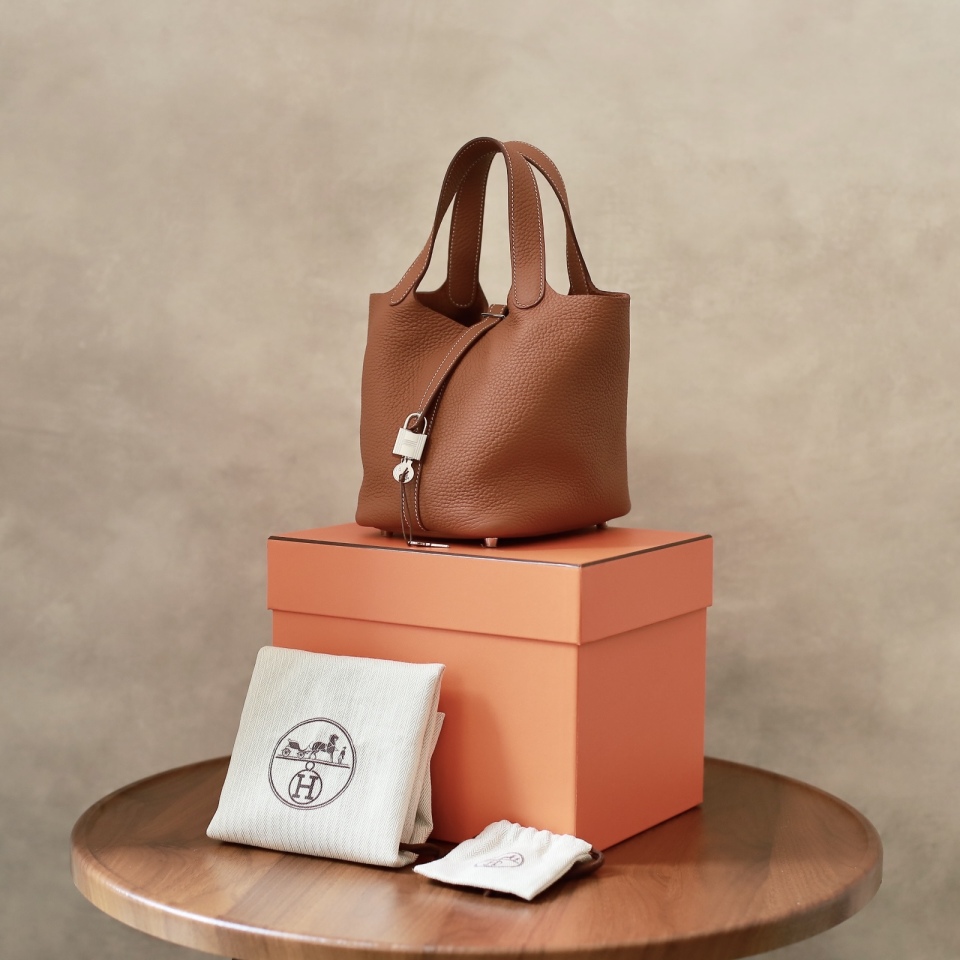 95新 Hermes/爱马仕 【九筒奢品】 菜篮子18/Z刻/单肩包/0024