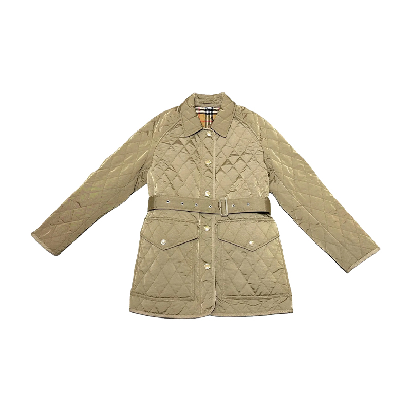BURBERRY博柏利纯色拉链连帽长袖夹克外套女款8073417