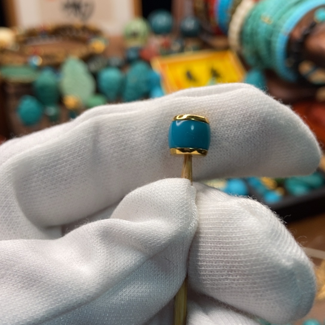 绿松石珠宝奇石未镶嵌8.8mm