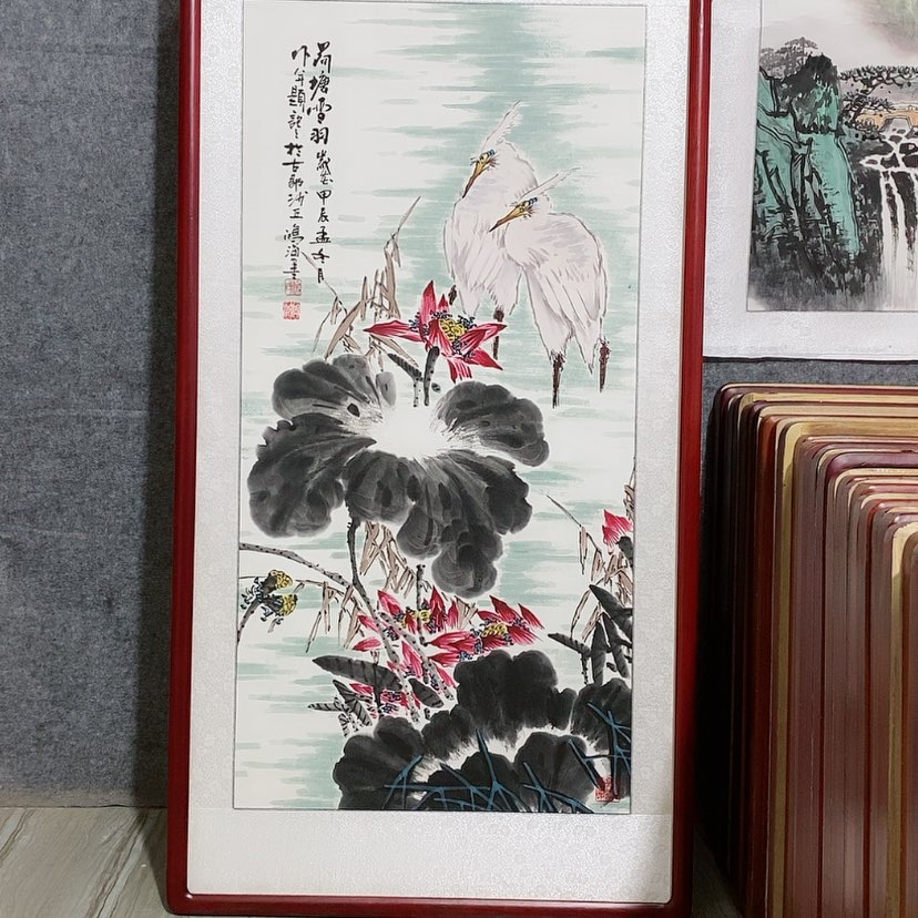 【闪购商品】国画书画作品带框125×65厘米
