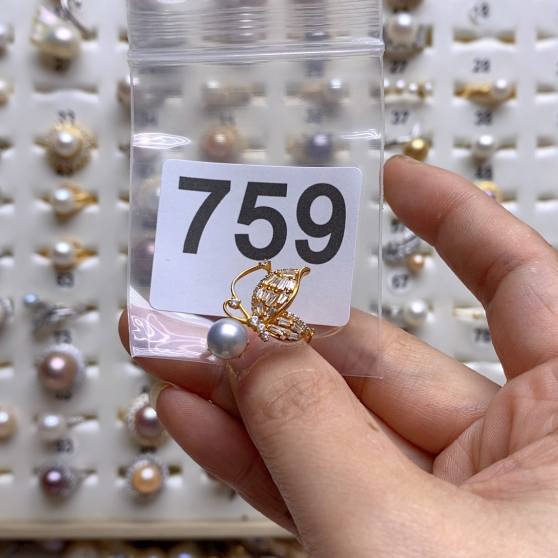 淡水珍珠颈饰银S925镶嵌卡*759