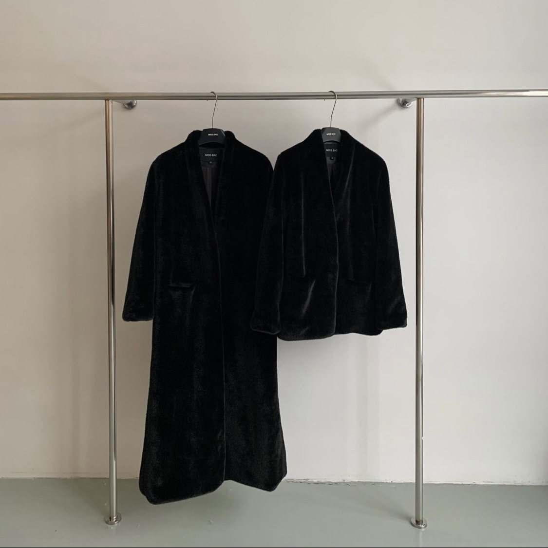 人造皮草 MISS BAO 仿真皮毛一体 貂皮大衣(不送腰带 需单拍)