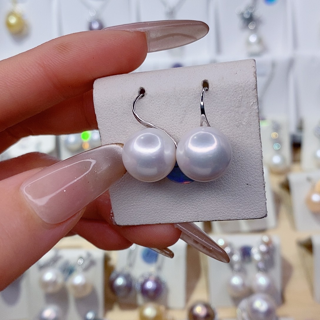 知***乐耳饰银S925镶嵌淡水珍珠12➕