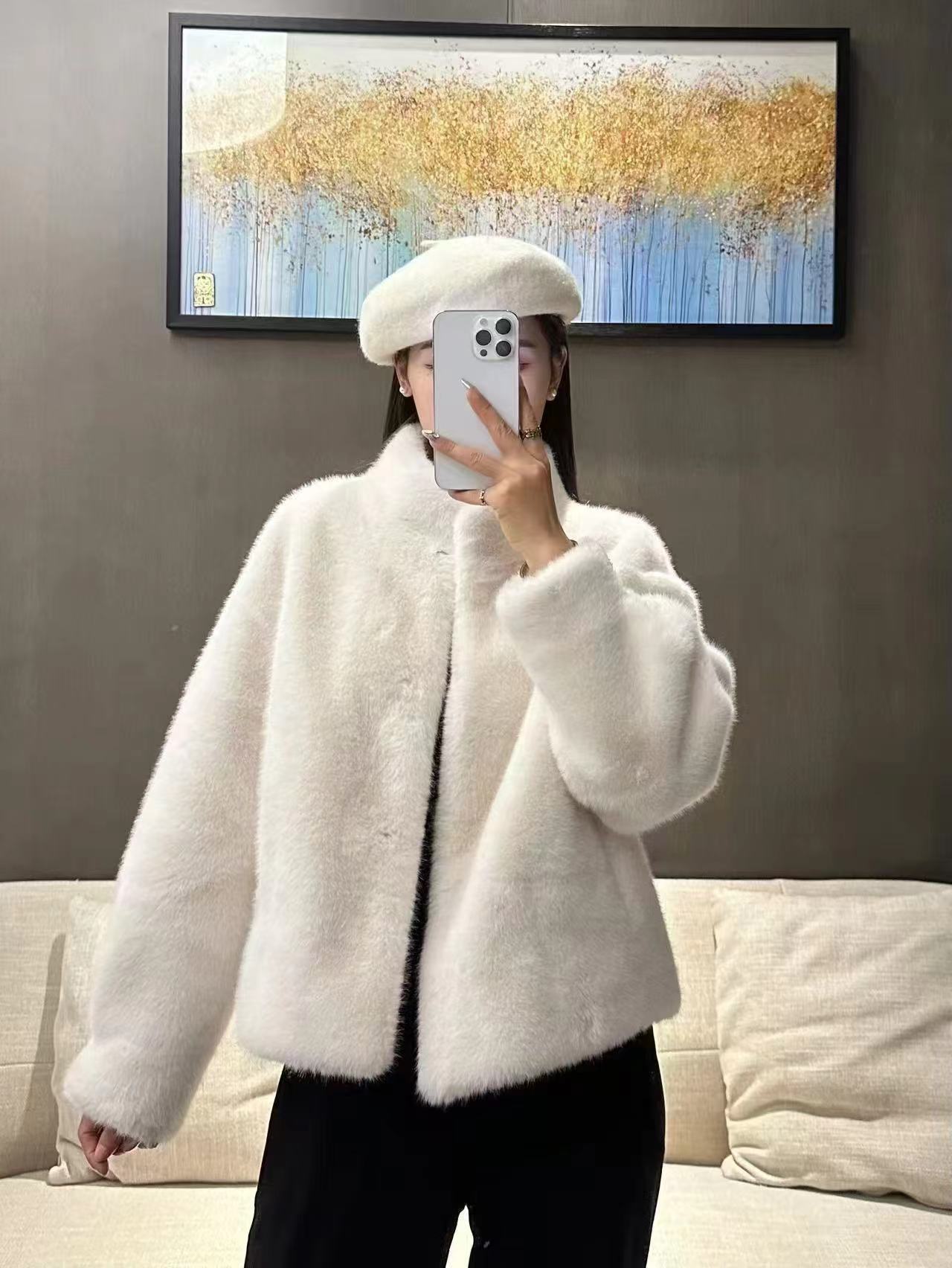 短款常规立领中长款极简风口袋女款气质白色时尚百搭