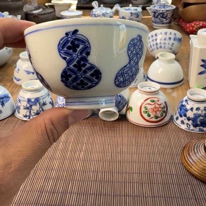 瓷片青花瓷器杯子茶具