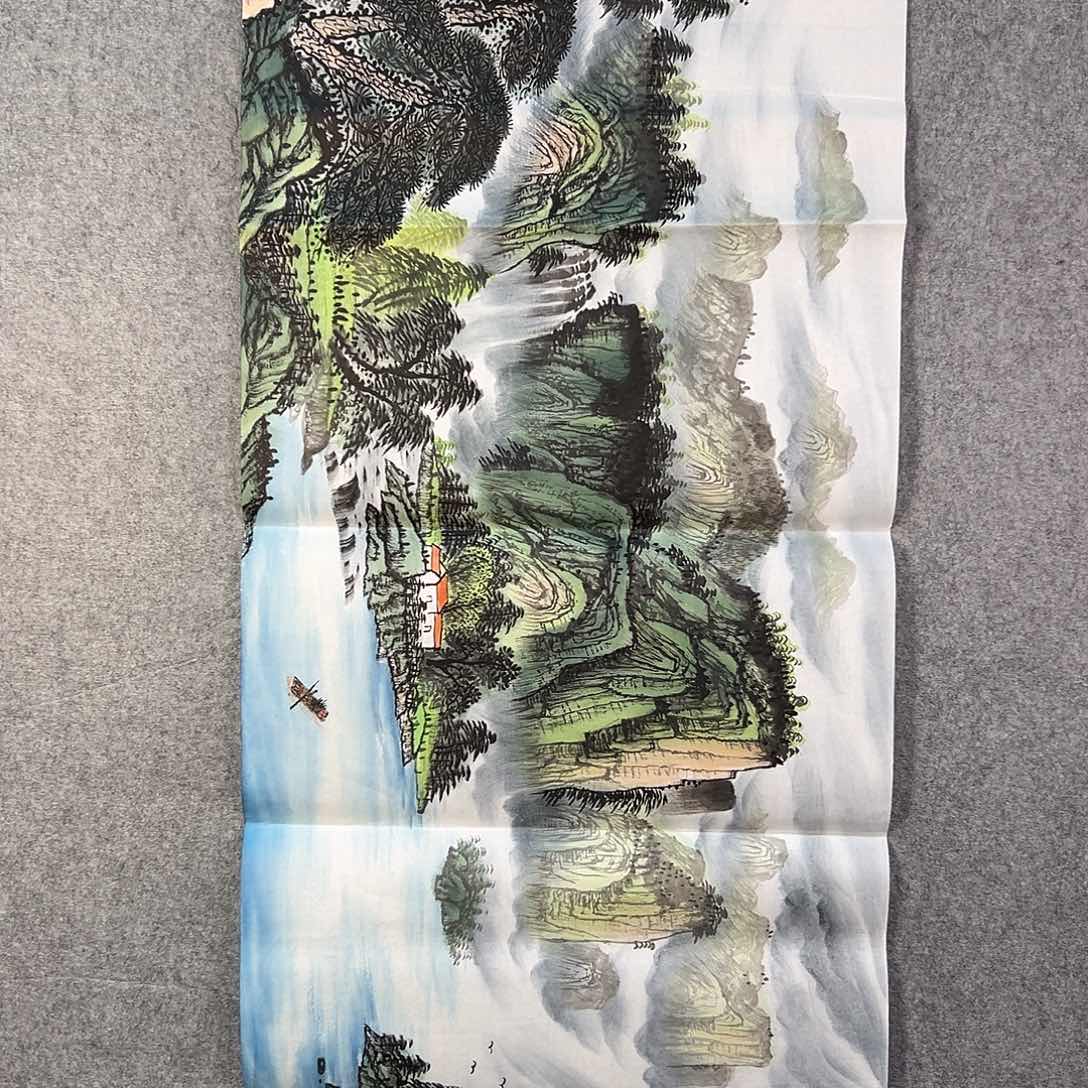 国画690 牡丹之花之叶的颜色与花色