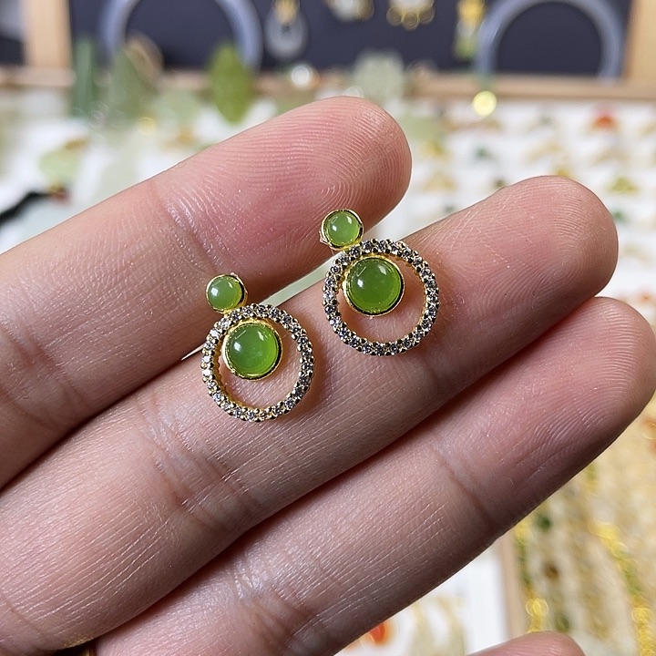 和田玉（碧玉）颈饰银S925镶嵌