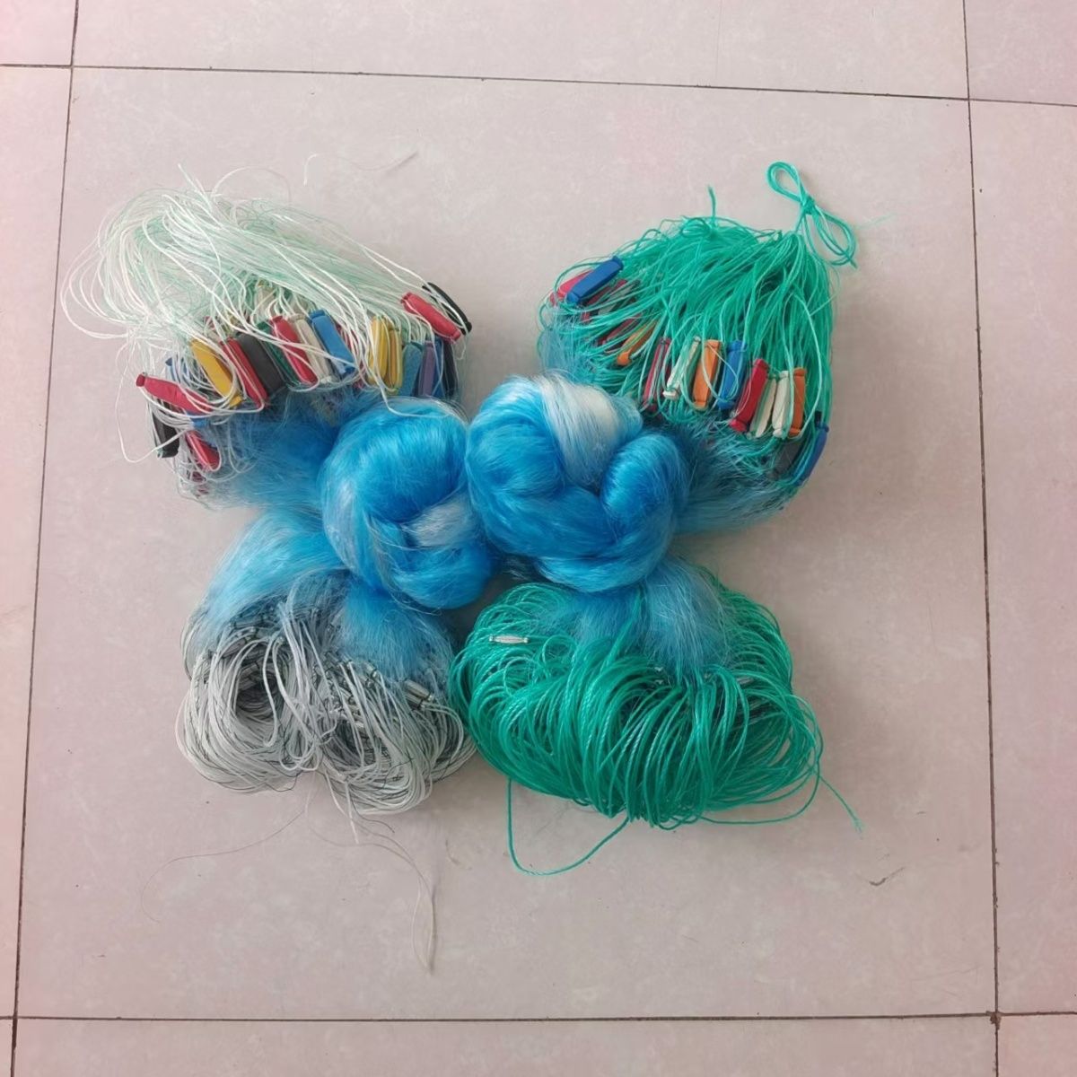 冰蓝丝三层沉网柔软丝网适合捕鲫鱼鲤鱼鲢鳙翘嘴捕鱼渔网鱼网