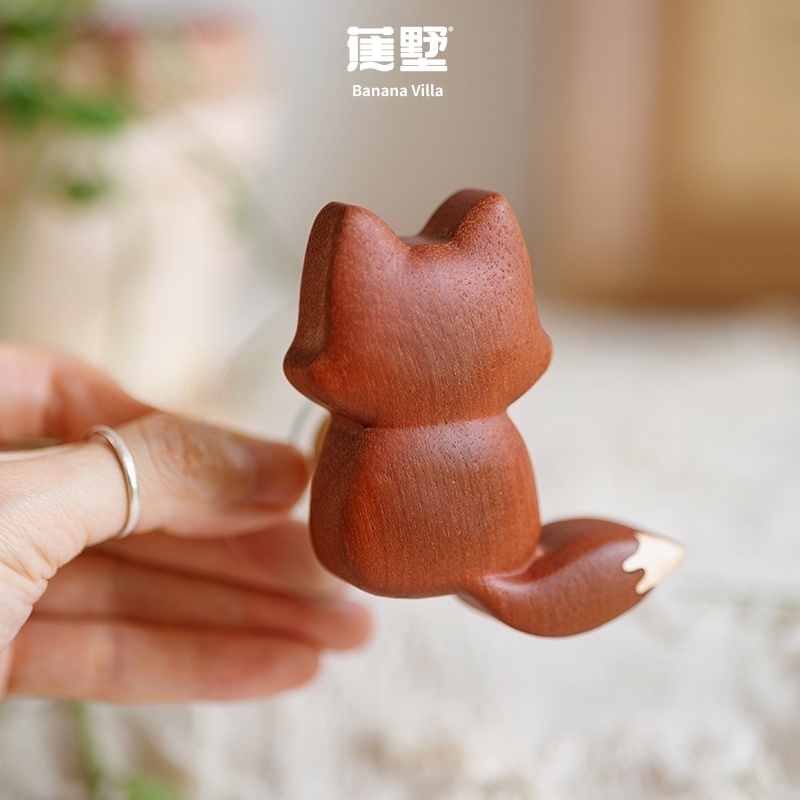 狐狸挂钩玄关壁挂衣钩墙面装饰木质墙上衣帽钩
