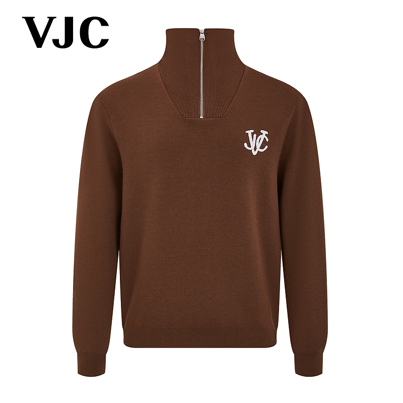 VJC/威杰思2025秋冬新款男装潮流高领长袖针织衫B24DC2219