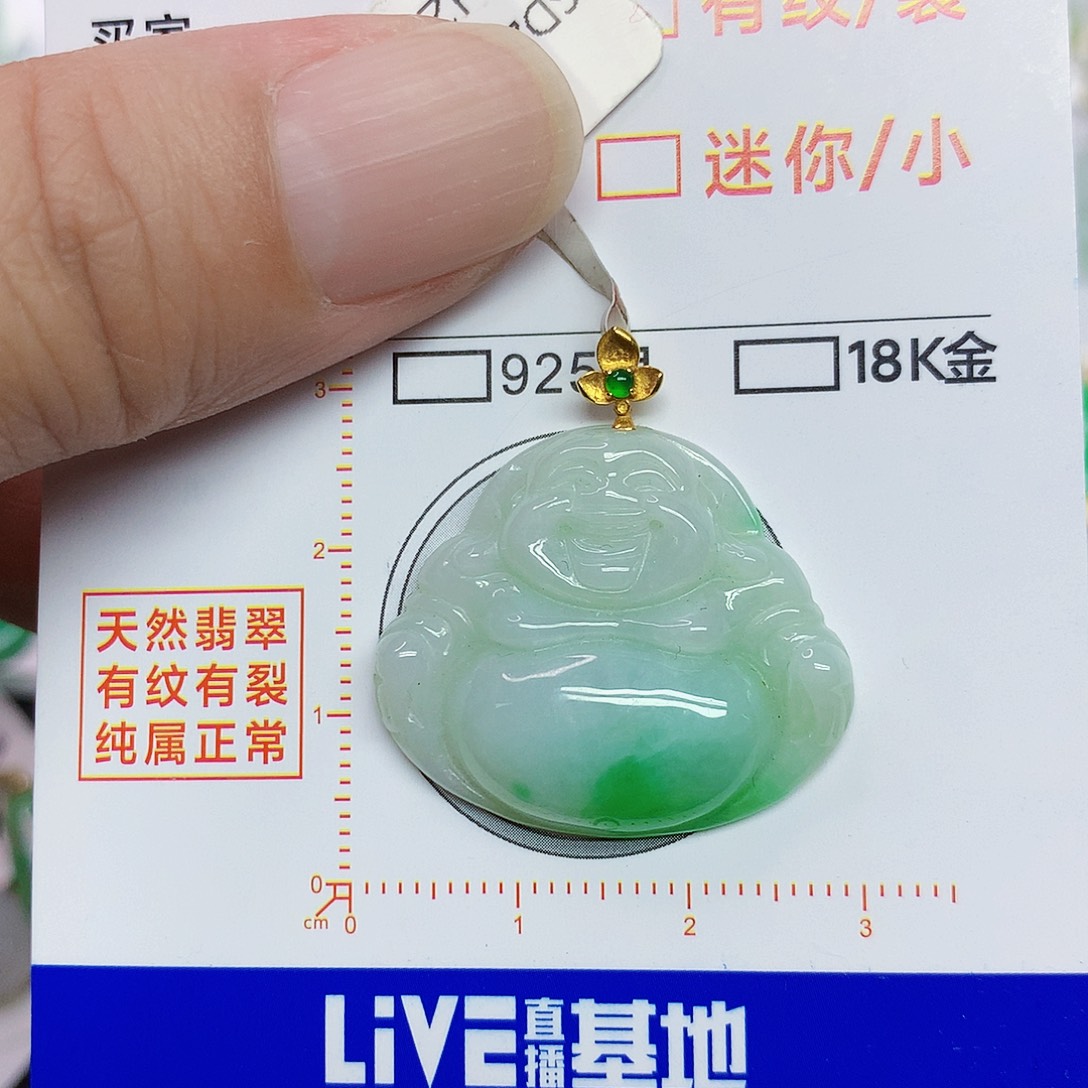 翡翠18K金镶嵌颈饰356788