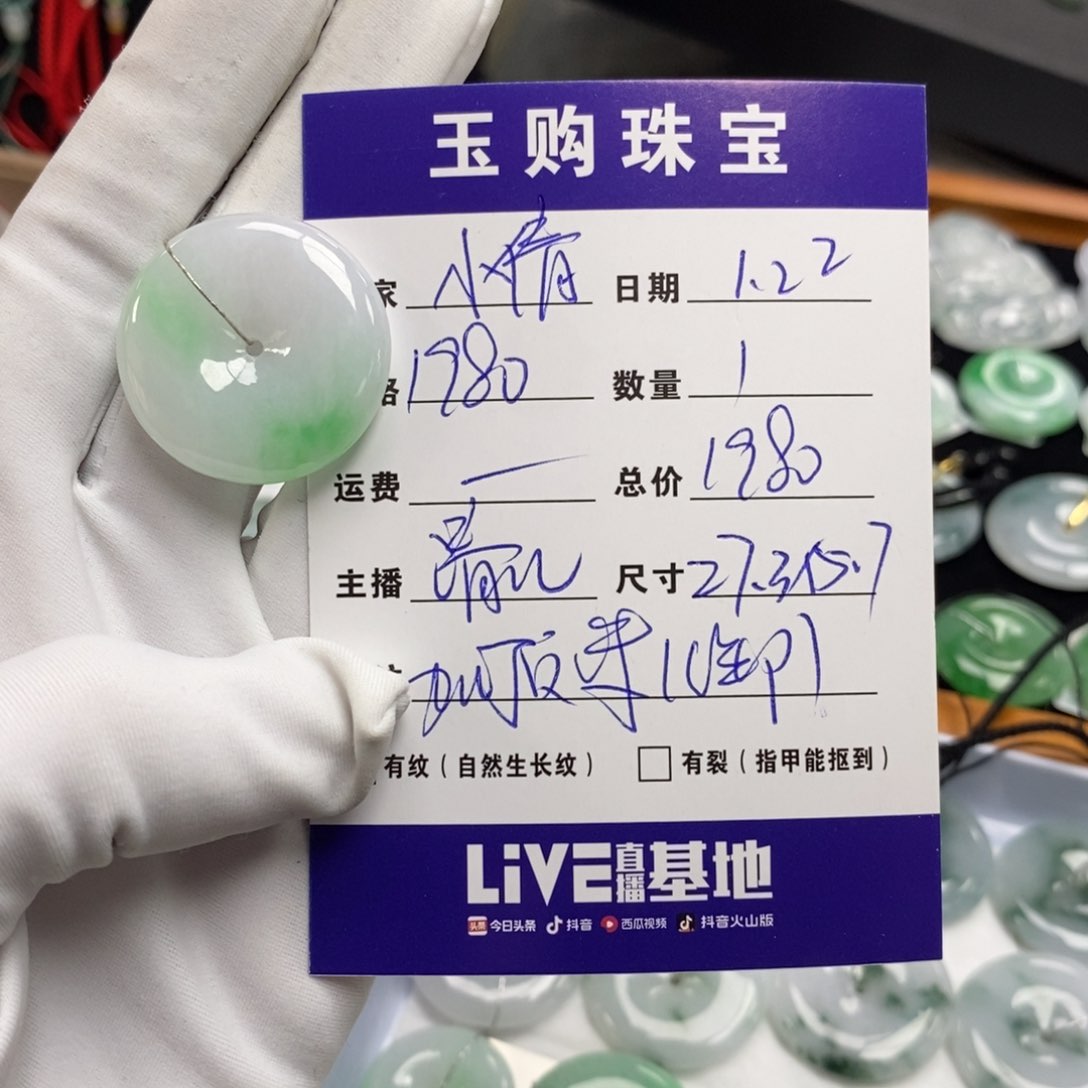 翡翠颈饰未镶嵌2****倩平安扣