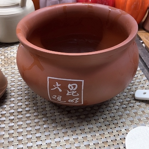 微瑕，不能明火，口径20高12紫砂汤锅无盖，3L