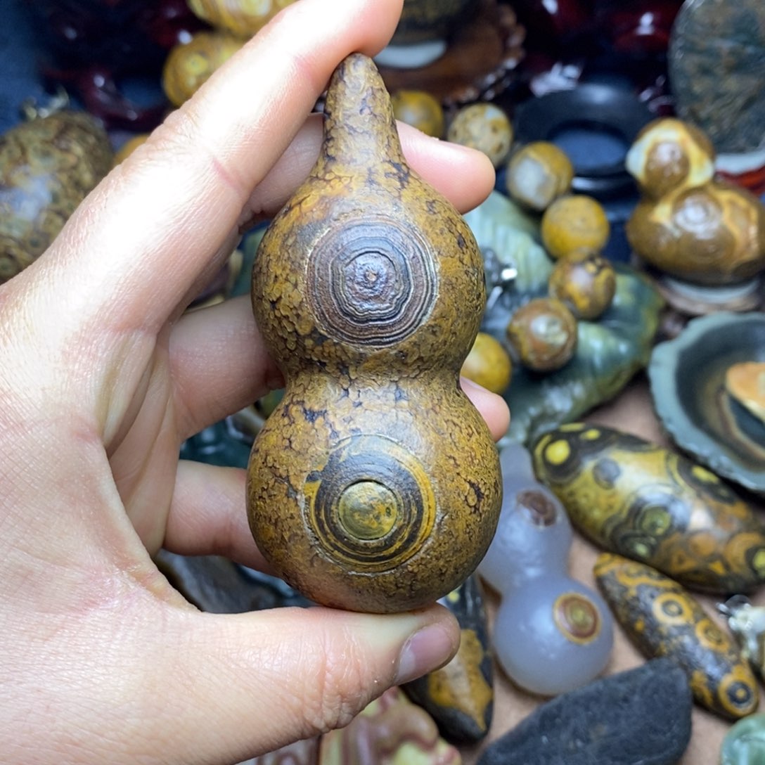 银S925上*眼睛葫芦石摆件