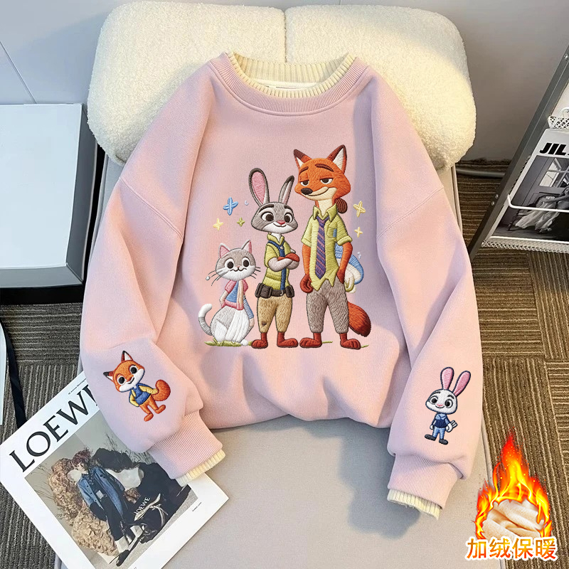 女童圆领卫衣2026新款儿童休闲印花上衣女孩秋季洋气百搭长袖衣服