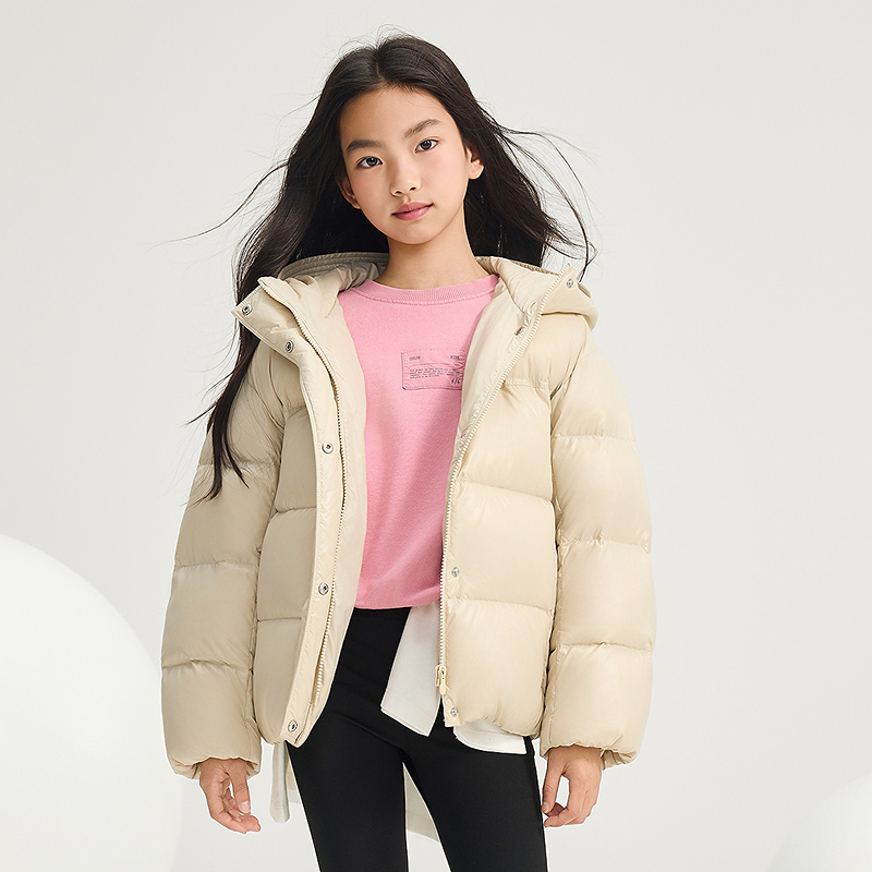 波司登冬季新款女童外套中厚连帽休闲保暖羽绒服T250246950DY