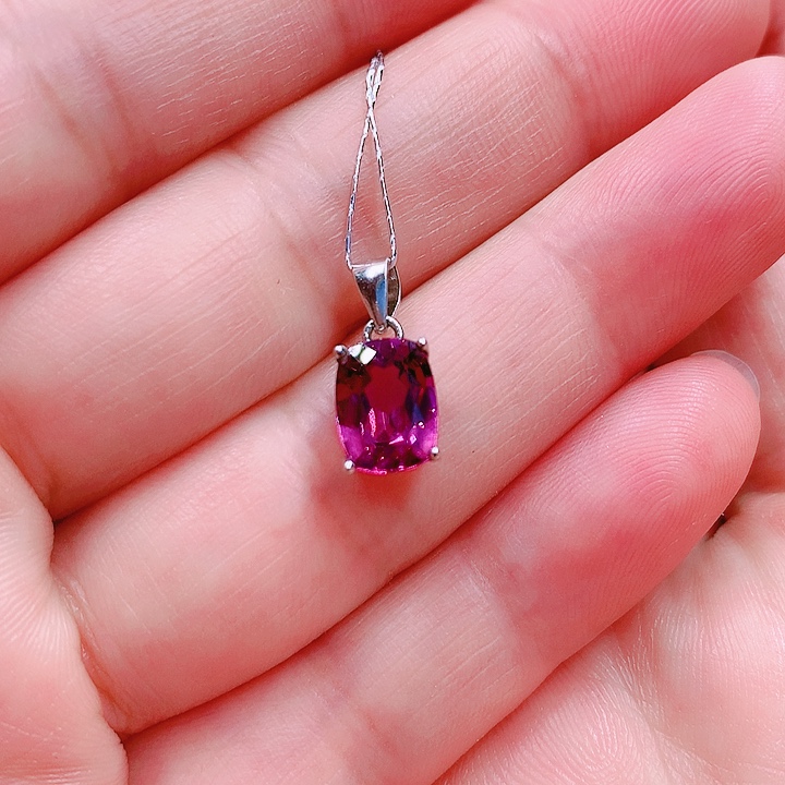 石榴石吊坠(不含链)银S925镶嵌石*