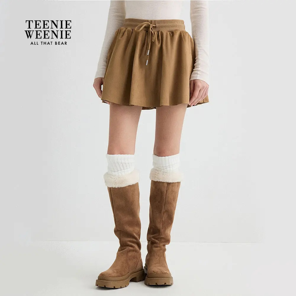 TeenieWeenie小熊女装简约半身裙25秋新休闲A字伞裙女TTWH254VC2D