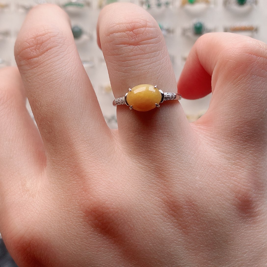 翡翠戒指银S925镶嵌0146