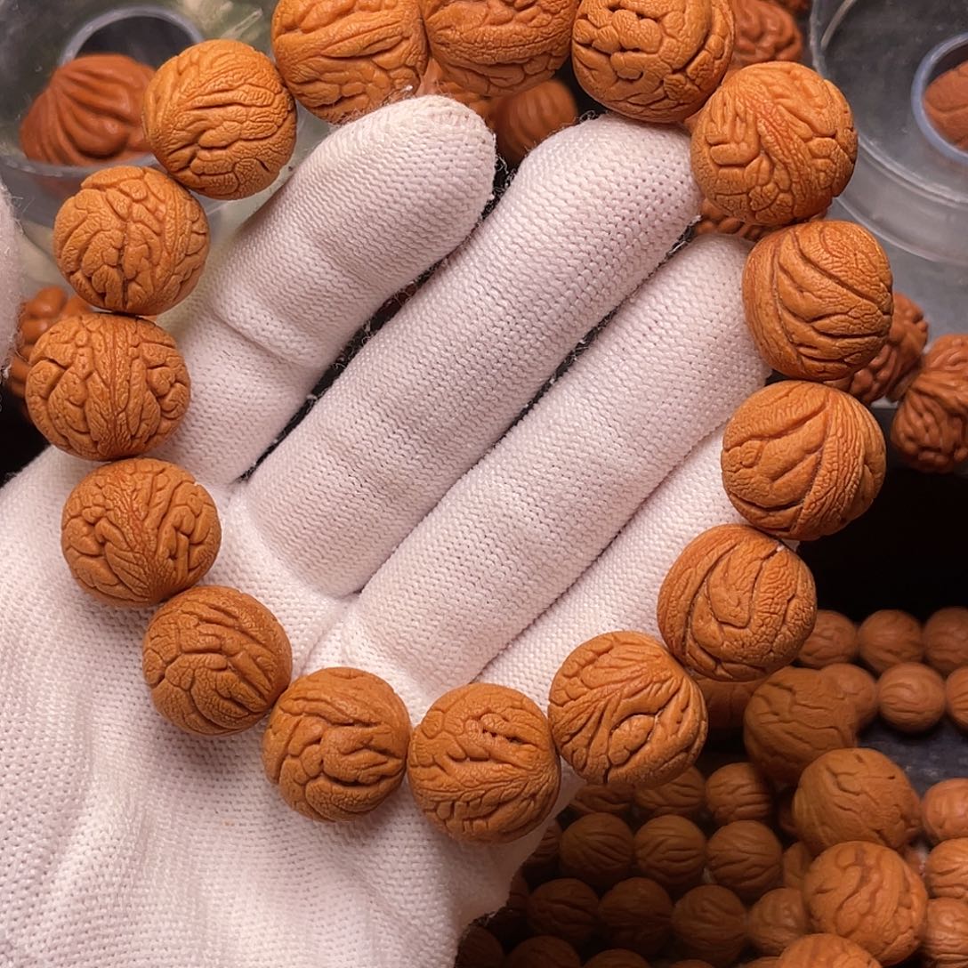 桃核手串金丝龙珠1.7