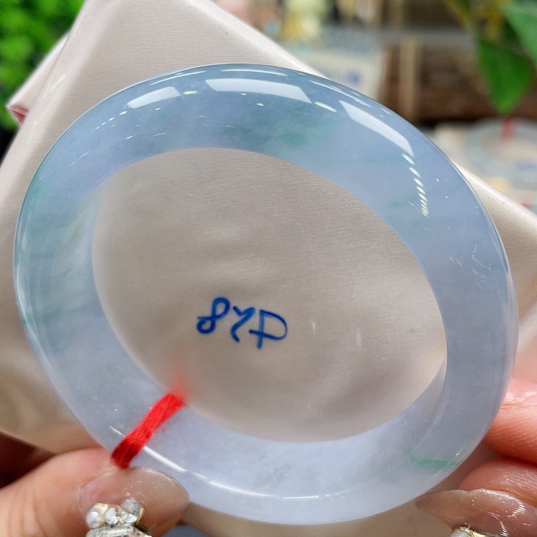 未镶嵌手镯翡翠19号蓝紫飘绿53圈