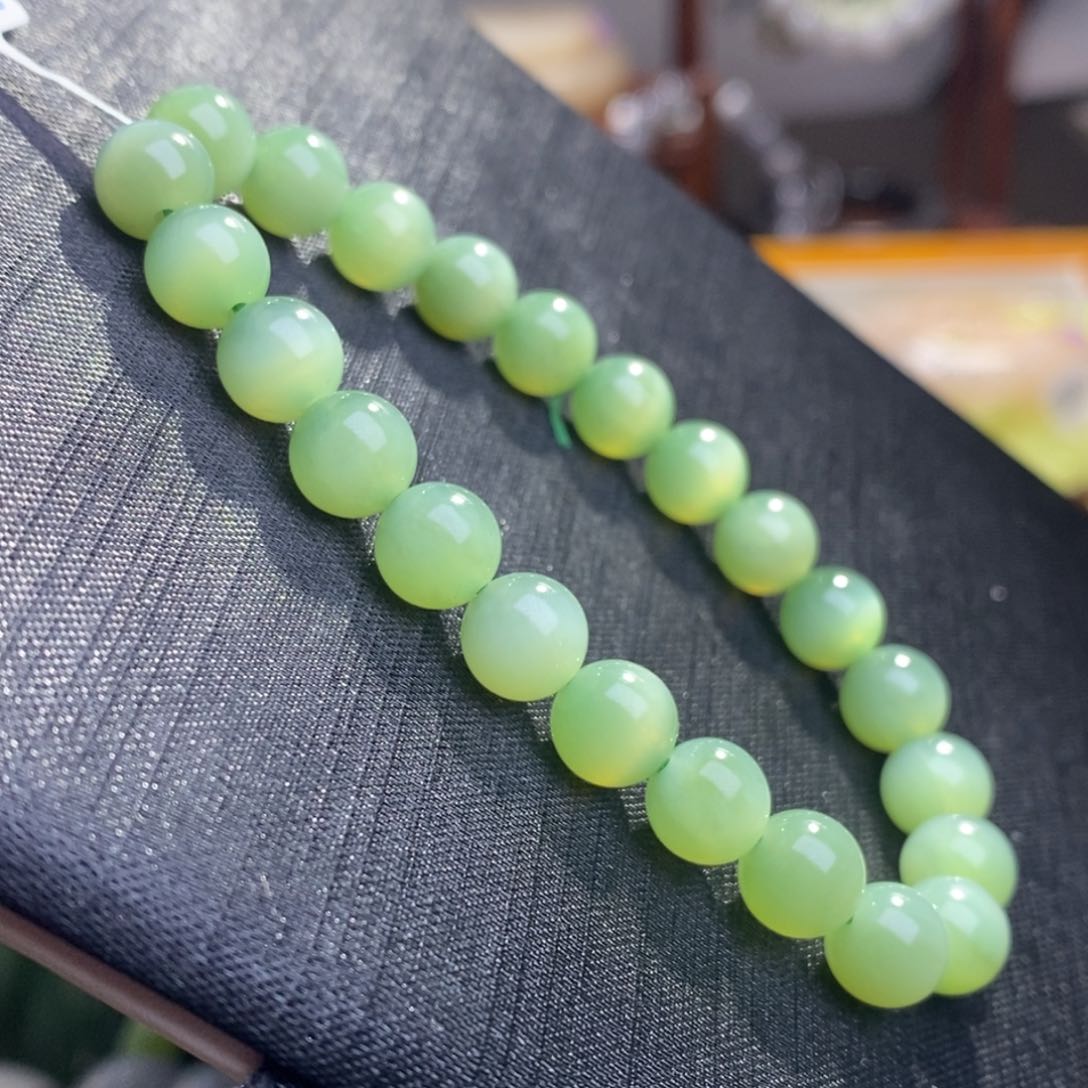 和田玉碧玉猫眼手串8MM未镶嵌