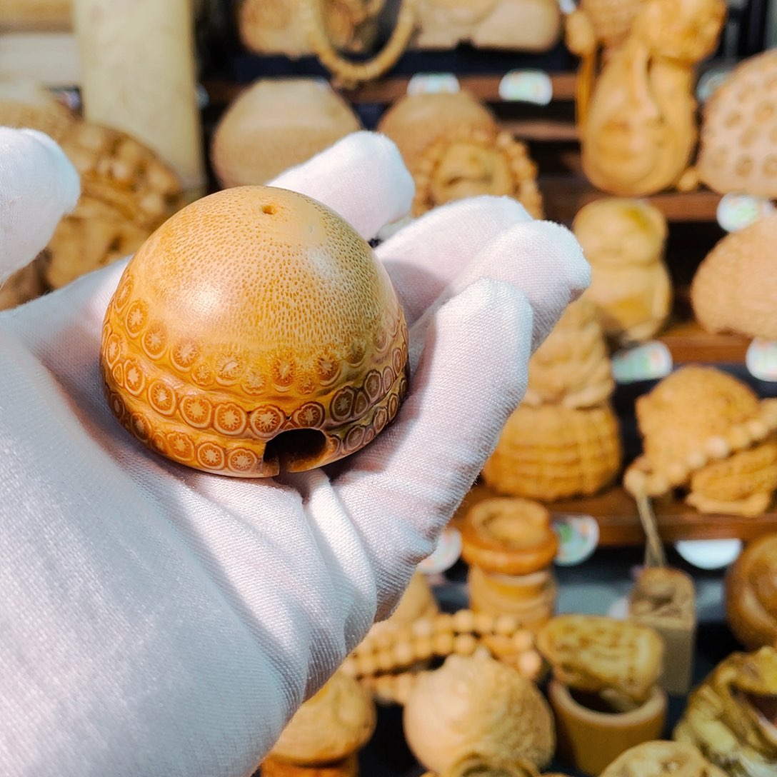 竹出*鞋竹根雕铃铛把玩件